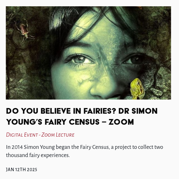 Tonight's Lecture - Do You Believe in Fairies? Dr Simon Young's Fairy Census - Zoom

#Fairies #SimonYoung #FairyCensus <a href="/TheLastTuesdayS/">The Last Tuesday Society & Viktor Wynd Museum</a> 

thelasttuesdaysociety.org/event/do-you-b…