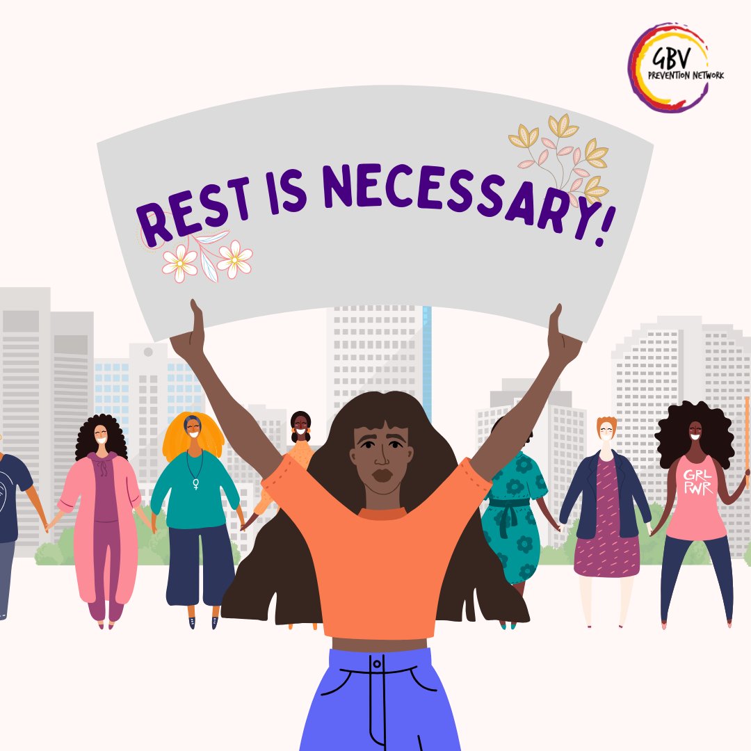 GBVnet's tweet photo. Rest is not earned. Rest is not a luxury. Rest is necessary for the thriving and flourishing of movements, collectives, organizations and people.
#RestIsCare
#SelfCare
#CollectiveCare
#Rest
#RestIsResistance
#CareSunday https://t.co/glMDY2RD2G