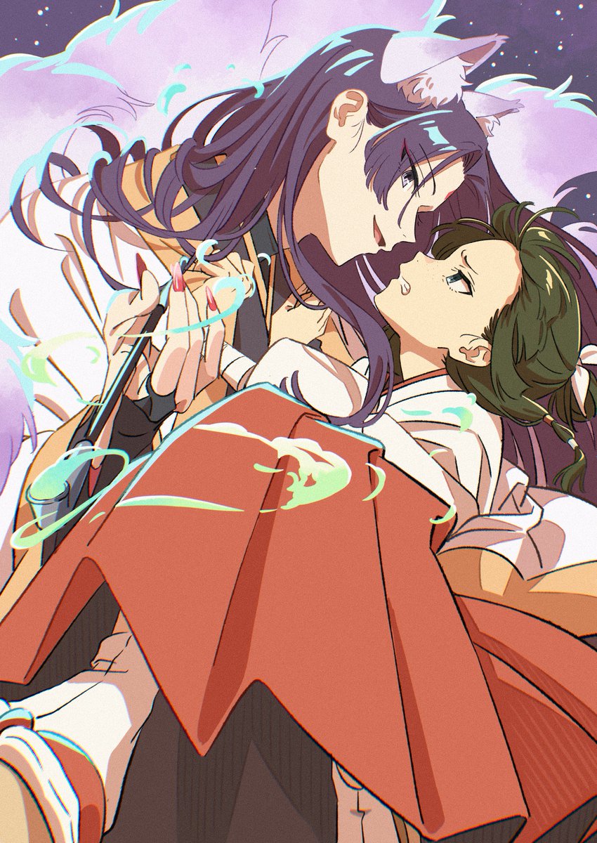 ___dangomochi2's tweet photo. 巫女つれ去り妖狐 https://t.co/eAGsUXbLEk