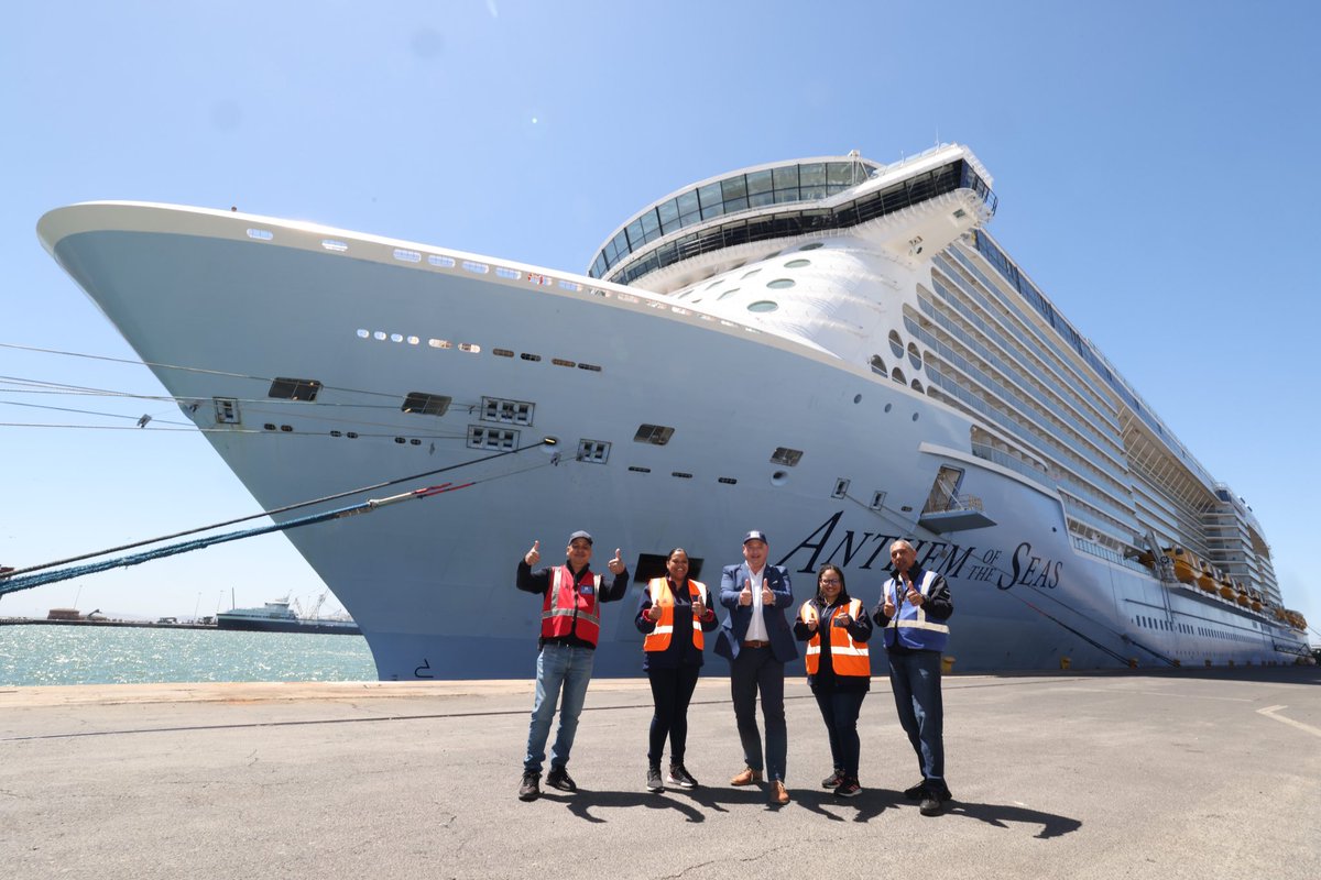 I’m at Cape Town’s cruise terminal to welcome the Anthem of the Seas, the 5th largest cruise ship globally and the biggest to dock here! With 88 cruise ship visits confirmed this season, we’re proud to be Africa’s Best Cruise Port. Each visit injects millions into our economy.