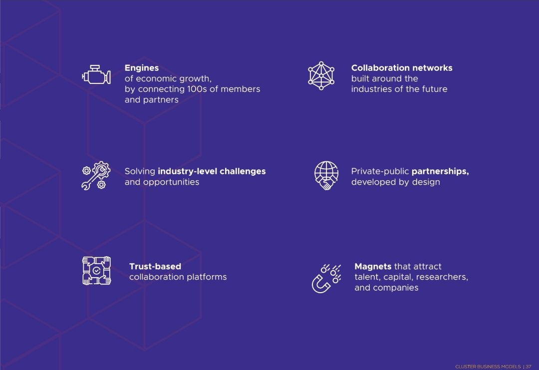 How do we leapfrog to the fore? A supercluster is a magnet for talent to increase a nation's competitiveness by leveraging corporates, government, academics, venture capital and entrepreneurs.
As a #strategytools master trainer provide tools to design #superclusters.