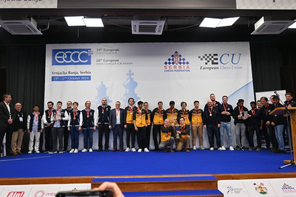 ChessBase India (@chessbaseindia) on Twitter photo Women
🥇TAJFUN-ŠK Ljubljana 12/14
🥈Garuda Ajka BSK 11/14
🥉SuperChess Club 10/14
📷<a href="/ECUonline/">European Chess Union</a> Women
🥇TAJFUN-ŠK Ljubljana 12/14
🥈Garuda Ajka BSK 11/14
🥉SuperChess Club 10/14
📷<a href="/ECUonline/">European Chess Union</a>