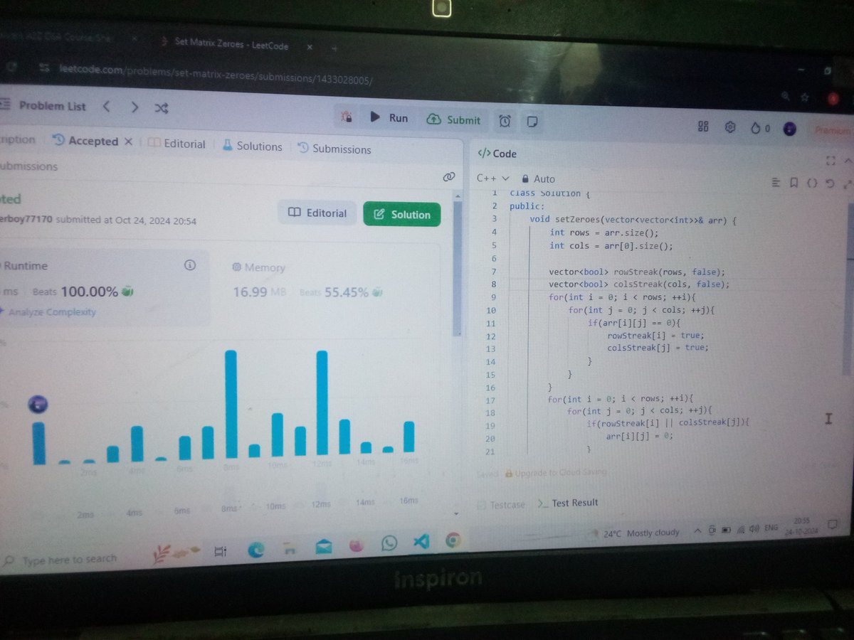 saurabh__dubey7's tweet photo. Today I solve medium problem in DSA.
#day12 of #day100
#dsa #coding #leetcote #CONNECT #sriver #c++
Stiver A2Z seet(48/455); https://t.co/JTUeglxNxc