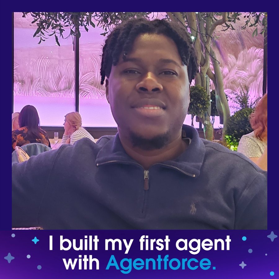 Oba17's tweet image. Built my first agent with Agentforce!

#BuiltWithAgentforce #SFGiveaway