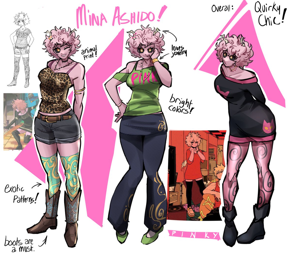 exploring mina’s style 😼 

#mha #minaashido