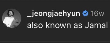 Jaehyun used name "Jamal" a thread