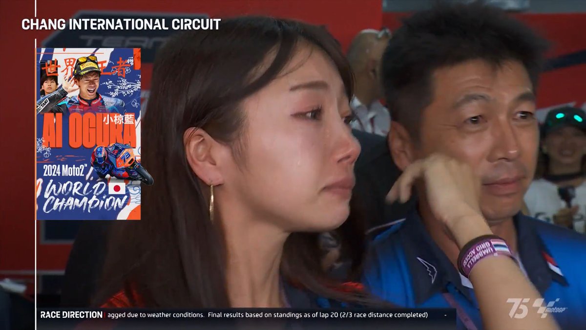 おめでとう小椋藍選手！2024年Moto2ワールドチャンピオンは、日本の小椋藍選手に決定！ポールポジションからスタートした小椋選手は序盤の混乱でポジションを6位あたりまで落としたものの、そこからは周回ごとにポジションを上げ、ファステストラップを連発しつつトップのカネトに迫る。そして残り3周