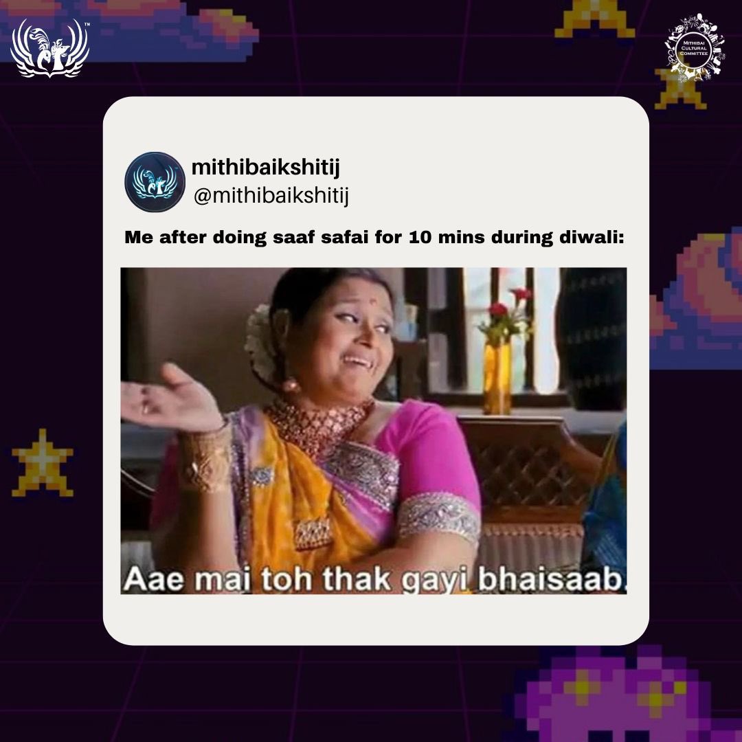 Mithibaikshitij's tweet photo. Turning Diwali into meme-ories 💥🌟🪔 

#kshitij #mithibaikshitij #memes #ExploreMore #diwalimemes #relatable #funny #foryou #trendingpost #diwali2024 https://t.co/Cu9So8xu1O