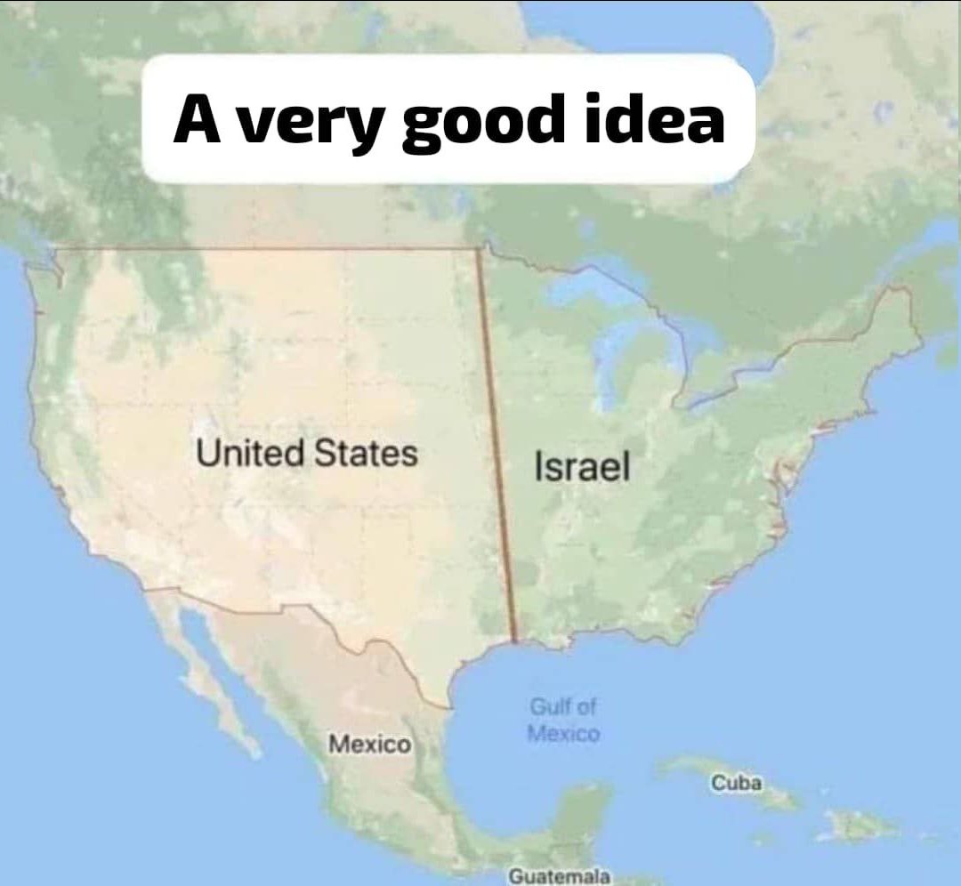 Surely that's more reasonable and logical no?
I mean, the these guys already cleansed and stole the land of the Indigenous people and Israel has done the same to the Palestinians!
I mean that's a PERFECT match no?