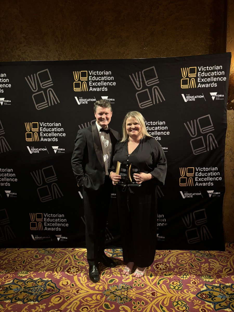 burrows_jacquie's tweet photo. It was an honour to win 2 awards at the VEEA. Thanks to my amazing team at Churchill PS who are the real stars.This  recognition is also for the many professionals who have been tirelessly advocating for evidenced based instruction so our students get the education they deserve. https://t.co/7Y0KXsZ1Qn