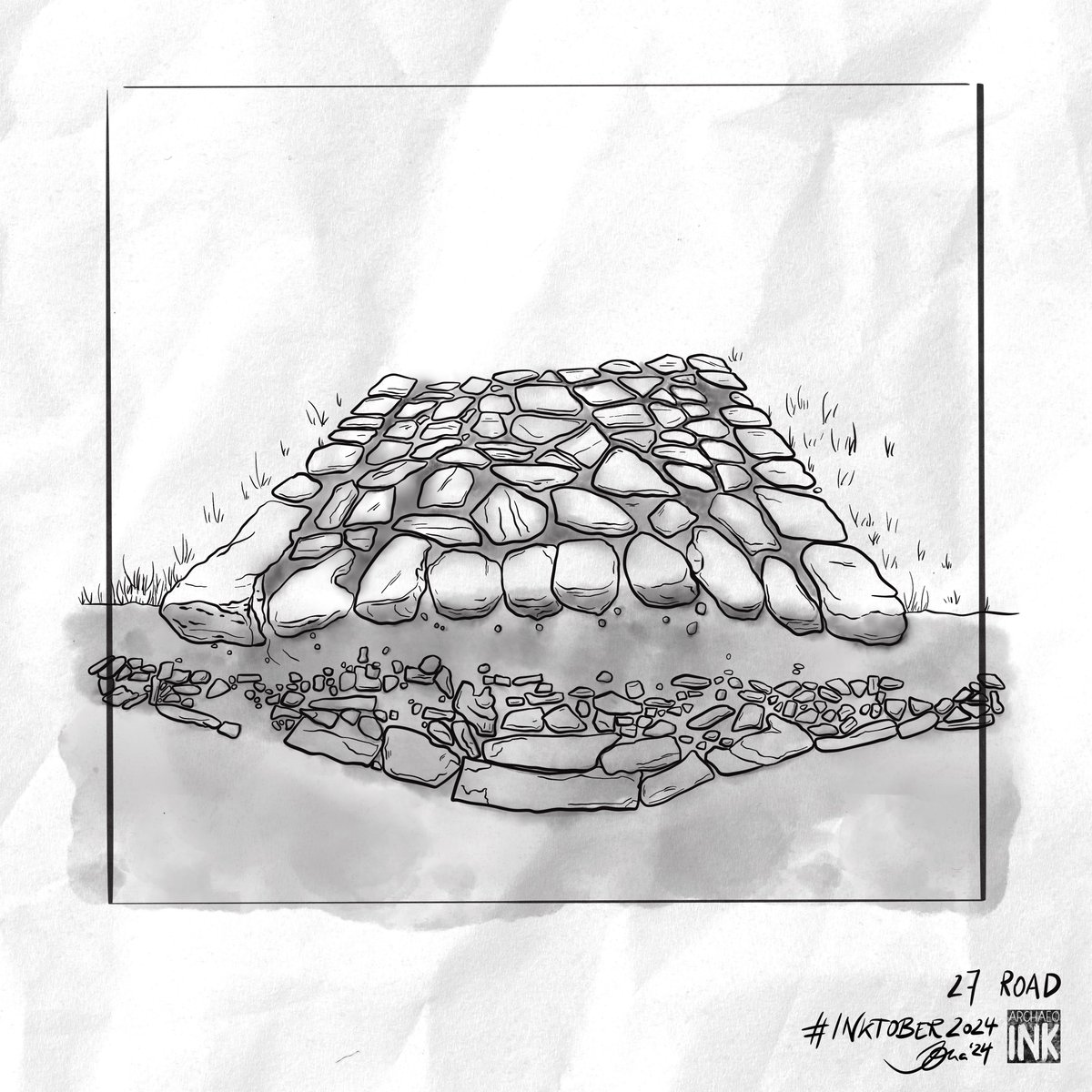 JonaSchlegel's tweet photo. Roman roads, still present today, reflect their engineering vision and connectivity. How do they shape our understanding of Roman influence on landscape and history?
#archInk #Inktober https://t.co/R4aWl31qxx