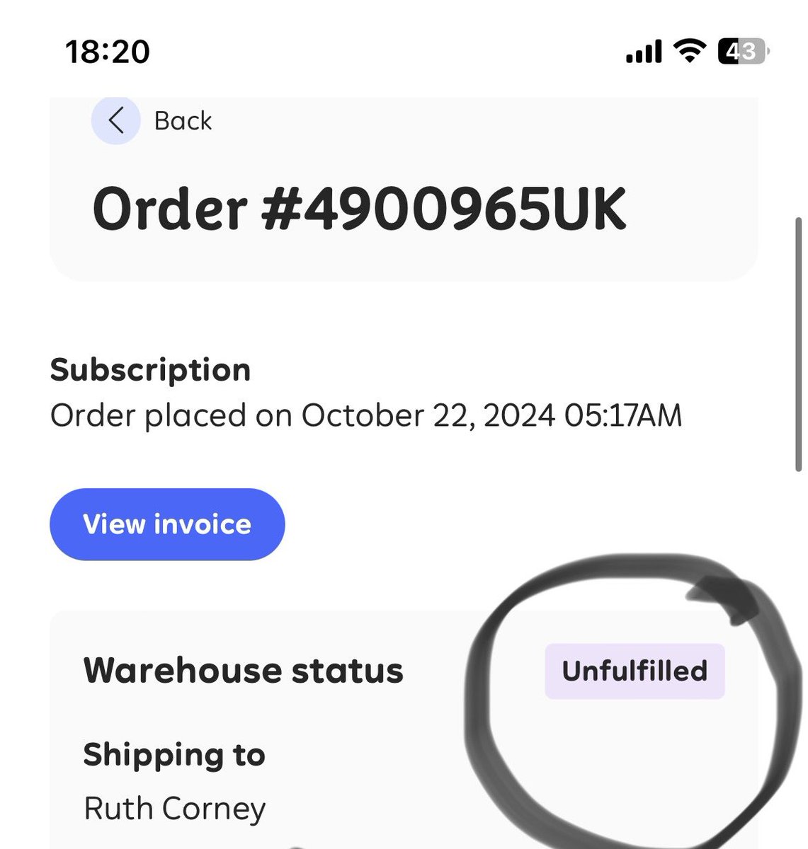 ruth_corney's tweet photo. @WhoGivesACrapTP I have emailed and sent a message as our delivery has not arrived and it noted as unfulfilled- we have been charged but no delivery and been waiting a week. Please could you look into this. Thank you https://t.co/5rQy0mbxUu