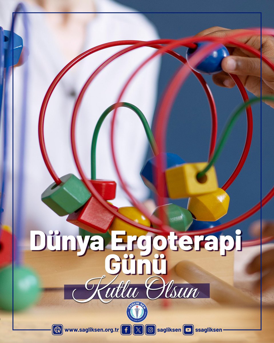 Çeşitli sebepler nedeniyle günlük yaşam aktivitelerine katılamayan vatandaşlarımızın yaşam standartlarını yükseltmek için çaba gösteren ergoterapistlerimizin, Dünya Ergoterapi Günü kutlu olsun.