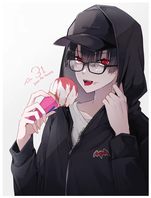 某アイス屋さんのきゅうけつきのおやつ #KuzuArt 人間でも美味かったです 