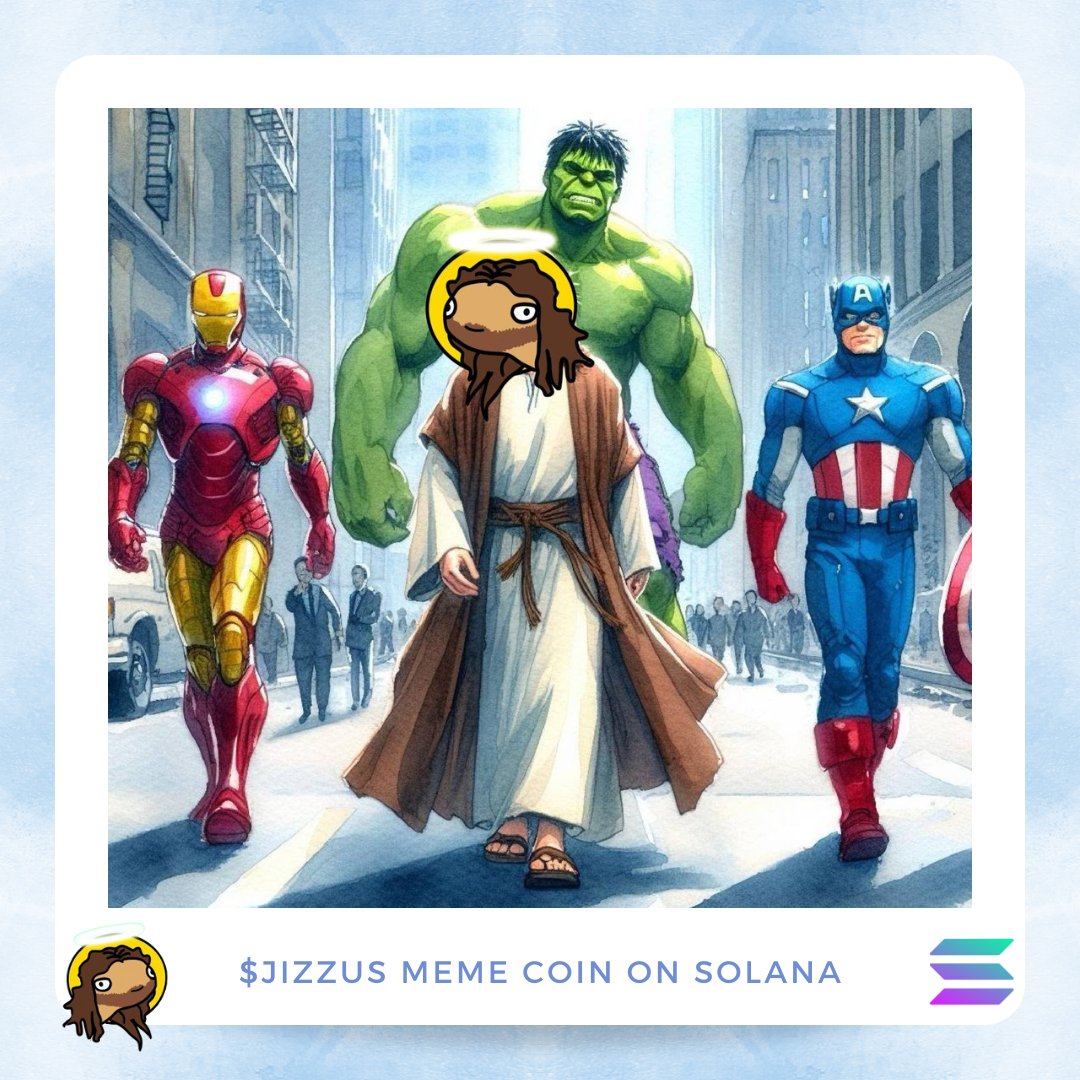 JizzusToken's tweet photo. Your favourite #Crypto #superhero is back, #JIZZUS the #CryptoLord! Follow his journey as he saves our #SOL https://t.co/wjG36ZerVO