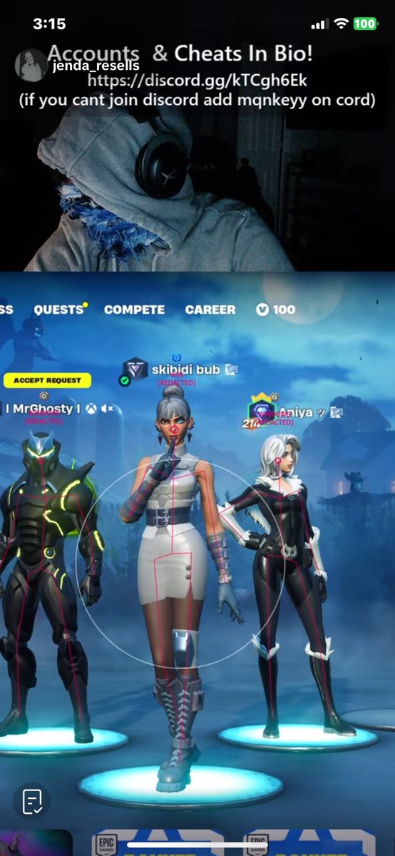 Kelseym49375970's tweet photo. This person is showing off his cheats on tik tok live. He also says that Fortnite doesn’t give cheaters lifetime ban. If I spend money on Fortnite, I wanna enjoy playing. #fortnite #ruingaming https://t.co/UadysMFVuo