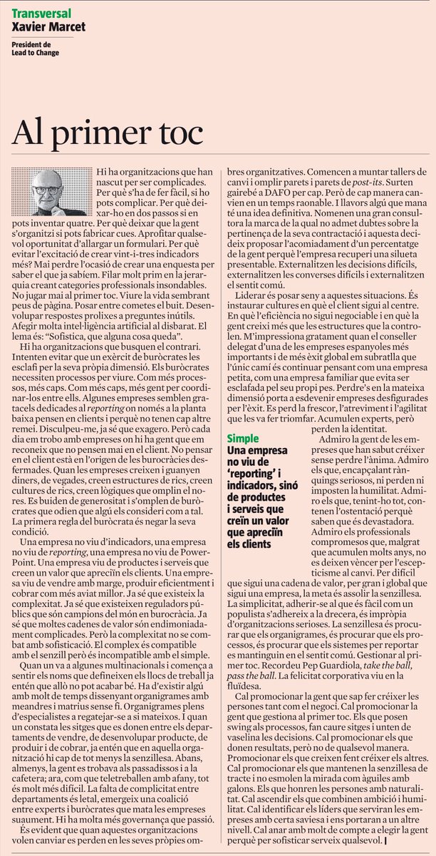 Lluís Esteve (@esteve_lluis) on Twitter photo Al primer toc, fent-ho fàcil que no vol dir senzill, amb frescor, atreviment, agilitat. Amb la identitat i l'ànima sempre presents, humilitat i alhora ambició, sempre sumant i creixent. <a href="/XavierMarcet/">Xavier Marcet</a> avui a LV Al primer toc, fent-ho fàcil que no vol dir senzill, amb frescor, atreviment, agilitat. Amb la identitat i l'ànima sempre presents, humilitat i alhora ambició, sempre sumant i creixent. <a href="/XavierMarcet/">Xavier Marcet</a> avui a LV