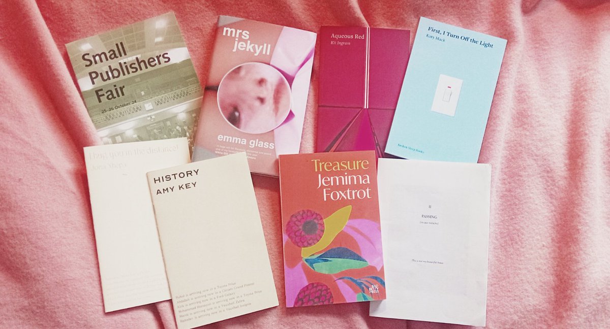 charlie baylis (@charliebaylis6) on Twitter photo i had a lot of fun at the
@smallpublishers in bloomsbury yesterday afternoon ☘️🌸📗
my love to the organisers & poets
i bought some brilliant books. loot 👇🏻
ta v much <a href="/brokensleep/">Broken Sleep Books</a> 💙<a href="/CHEERIOPublish/">CHEERIO Publishing</a> 🤍<a href="/badbettypress/">Bad Betty Press</a> 💚+ if a leaf falls💜 and <a href="/PoeticsResearch/">RHUL Poetics Research Centre</a> 💛 i had a lot of fun at the
@smallpublishers in bloomsbury yesterday afternoon ☘️🌸📗
my love to the organisers & poets
i bought some brilliant books. loot 👇🏻
ta v much <a href="/brokensleep/">Broken Sleep Books</a> 💙<a href="/CHEERIOPublish/">CHEERIO Publishing</a> 🤍<a href="/badbettypress/">Bad Betty Press</a> 💚+ if a leaf falls💜 and <a href="/PoeticsResearch/">RHUL Poetics Research Centre</a> 💛
