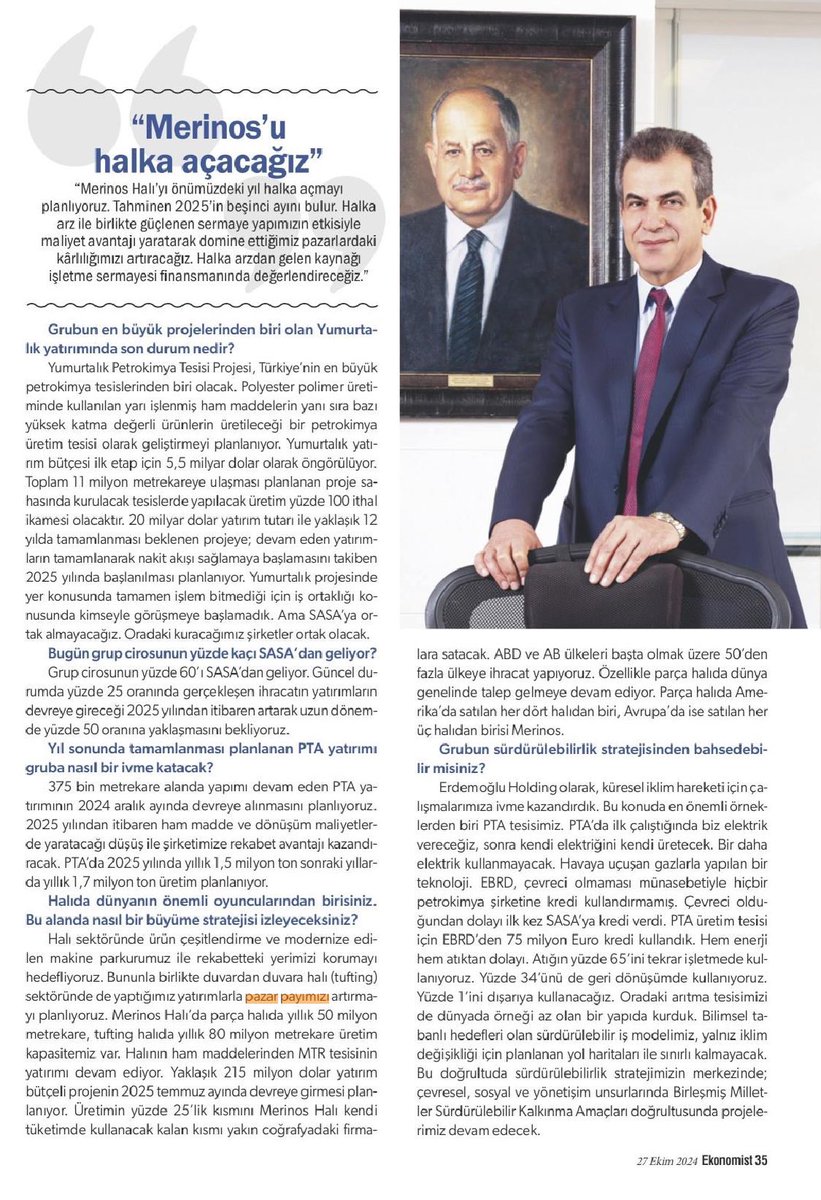 Tarık Uçar (@tarik__ucar) on Twitter photo Sn. <a href="/i_Erdemoglu/">İbrahim Erdemoğlu</a> nun röportajından önemli bilgiler verilmiştir.
$SASA #POLYESTER $PTA Sn. <a href="/i_Erdemoglu/">İbrahim Erdemoğlu</a> nun röportajından önemli bilgiler verilmiştir.
$SASA #POLYESTER $PTA