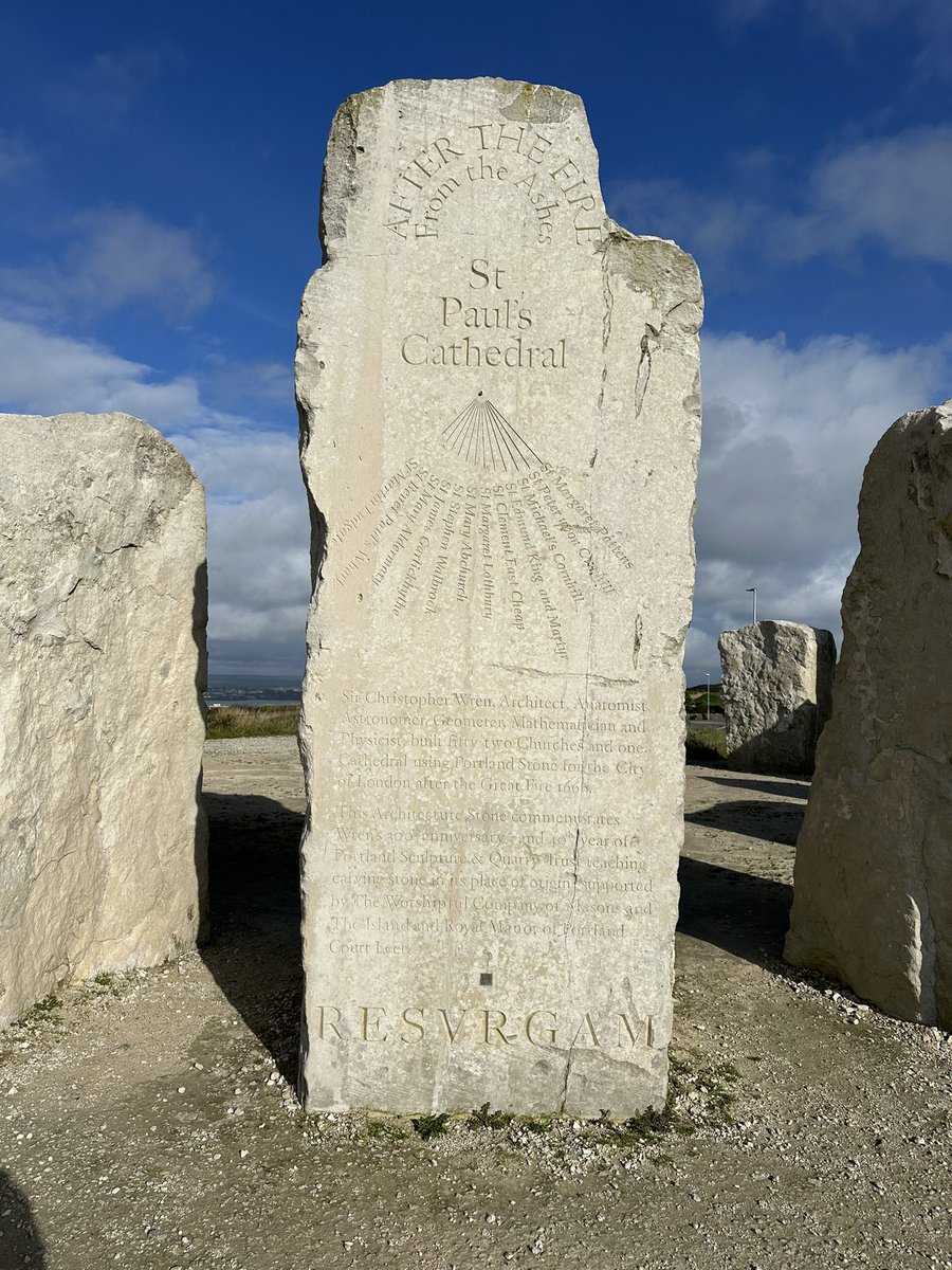 The Memory Stones stand next to Tout Quarry on the Isle of Portland, Dorset. Positioned so shadows are cast to mark the spring/autumn equinoxes and the summer/winter solstices, each stone bears an inscription to demonstrate its connection to the landscape #StandingStoneSunday
