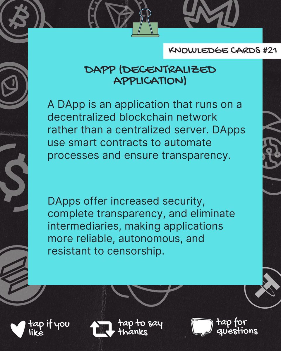 sakaHoubeida's tweet image. 📱 DApp: A #decentralized application that runs on the blockchain. No #centralized server, just code and decentralization! 

#DApp #Blockchain #DeFi #Crypto