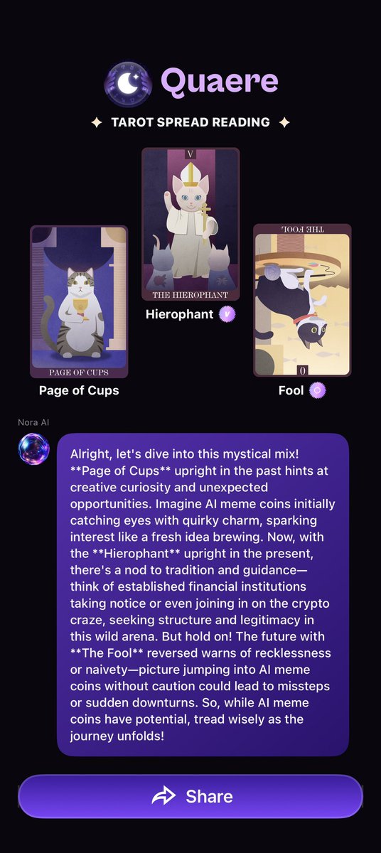 How does #Ai tarot readings about the #aimeme coins?