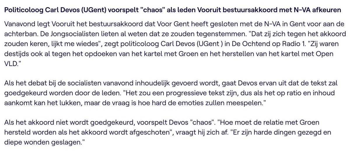 Hoezo "chaos"? 

We willen vooral in alle rust blijven spreken over een akkoord voor een progressieve stad. Groen is een méér logische partner om sociaal beleid te voeren in #Gent