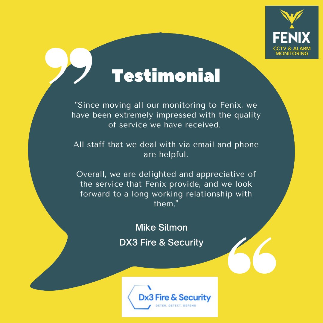 FenixMonitoring (@fenixmonitoring) on Twitter photo Finally! We have 21st-century alarm monitoring and management partnerships that truly understand the installer's perspective. A big thank you to Mike Silmon at Dx3 Fire & Security sharing his insights with us. Here’s what Mike had to say...
#Gratitude #Testimonials #ThankYou Finally! We have 21st-century alarm monitoring and management partnerships that truly understand the installer's perspective. A big thank you to Mike Silmon at Dx3 Fire & Security sharing his insights with us. Here’s what Mike had to say...
#Gratitude #Testimonials #ThankYou