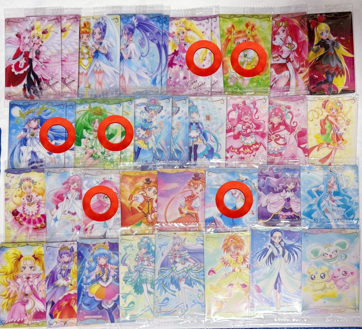 nt08x's tweet photo. @kusa_haer 初めまして。検索より失礼いたします。
当方画像1の物を所持しておりますが、画像お借りしまして️⭕️を付けさせていただいた物と9:9の交換は可能でしょうか？
ワンダフルは1枚開封済になります。
また、ハート2枚含むお取引を希望しております。
ご検討よろしくお願いいたします。 https://t.co/nhBZNg65bG