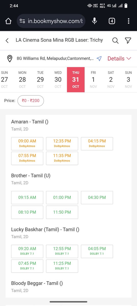 anasdir46's tweet photo. #Amaran Booking Open Aanathumey Semaya Full Aaguthu Ennapa .... Leo , Jailer Release appo ticket ilalam Kasta patta maari Sk movie kkum nadakkuthu in Trichy 2 hours thaan Aachu Open panni 🫣🔥💥❤️‍🔥 https://t.co/VFpVoFY0LT