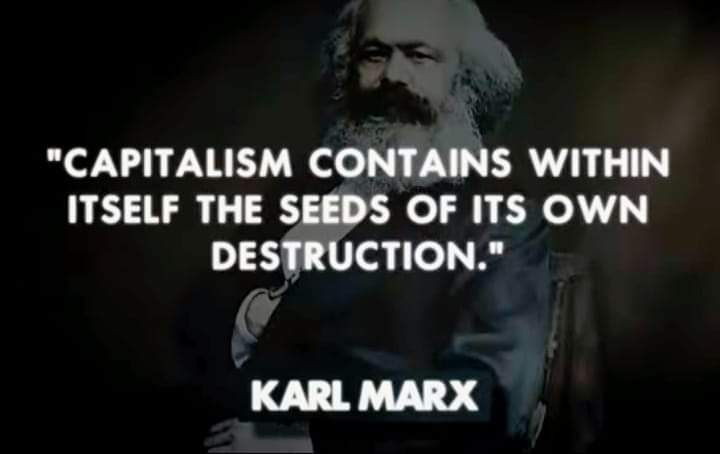 PantherPatient's tweet image. “𝑪𝒂𝒑𝒊𝒕𝒂𝒍𝒊𝒔𝒎 𝒄𝒐𝒏𝒕𝒂𝒊𝒏𝒔 𝒘𝒊𝒕𝒉𝒊𝒏 𝒊𝒕𝒔𝒆𝒍𝒇 𝒕𝒉𝒆 𝒔𝒆𝒆𝒅𝒔 𝒐𝒇 𝒊𝒕𝒔 𝒐𝒘𝒏 𝒅𝒆𝒔𝒕𝒓𝒖𝒄𝒕𝒊𝒐𝒏.” 
~ 𝑲𝒂𝒓𝒍 𝑴𝒂𝒓𝒙
#QuotesOfWisdom #WordsOfWisdom #Capitalism #Destruction #KarlMarx