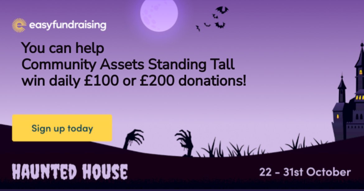 CommunityAsset's tweet image. Want to give Community Assets Standing Tall a Halloween treat? 👻 Play easyfundraising's Haunted House and give them a chance to win daily £100+ donations! It's free to play and free to support them:  🎃💀👻🎃🎃

join.easyfundraising.org.uk/castrossendale…