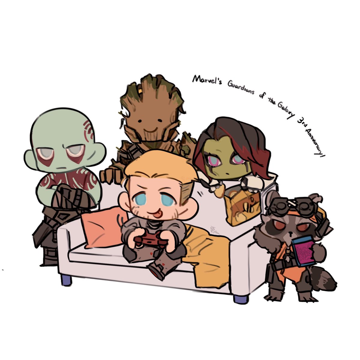 Sry for being late but happy 3rd anniversary to GOTG the game!! (And play Marvel’s Guardians of the Galaxy plz🥺
#GOTG #GuardiansOfTheGalaxy #GOTGgame