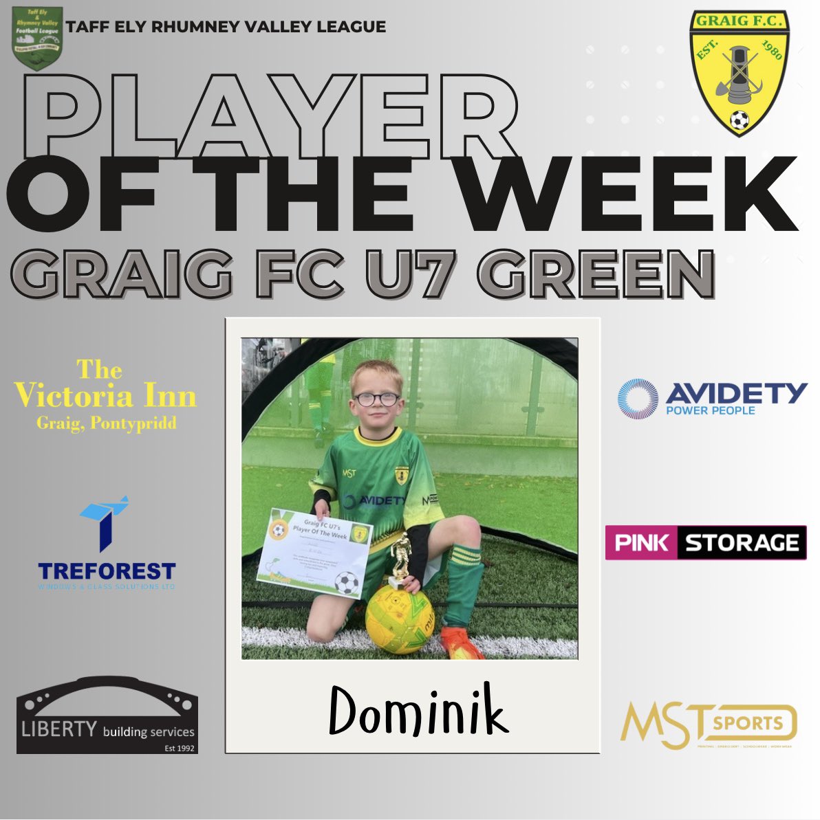 GraigFC1's tweet photo. Graig U7s had a great morning of football at Ystrad Mynach yesterday. 
Well done to Dominik and Jaxon on being selected as Player of the Week! 
#uppagraig https://t.co/QfysoMiY1B