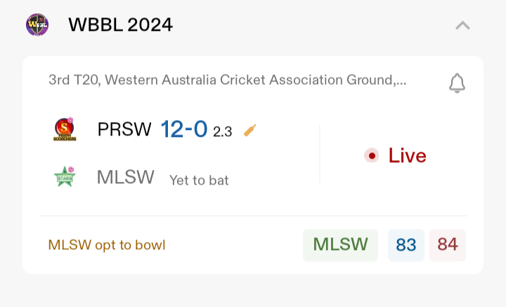 Mr_360_Cricket's tweet photo. Laying MLSW for 3 units
#WBBL10
#INDvsNZ
#MLSWvsPRSW https://t.co/jwEAVKSkUa