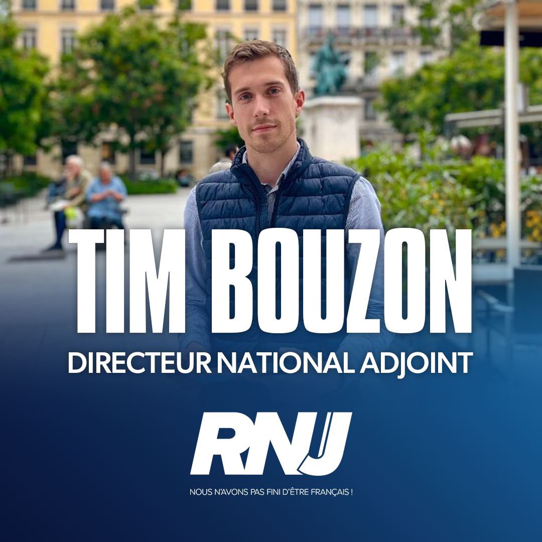 Fier d’être nommé directeur national adjoint du <a href="/RNJ_off/">RNJ 🇫🇷</a>. 🙏🏻
Merci à <a href="/PR_Thionnet/">Pierre-Romain Thionnet</a> et <a href="/J_Bardella/">Jordan Bardella</a> pour leur confiance. 👏🏻
Le travail continue, #JusquALaVictoire ! 🇫🇷