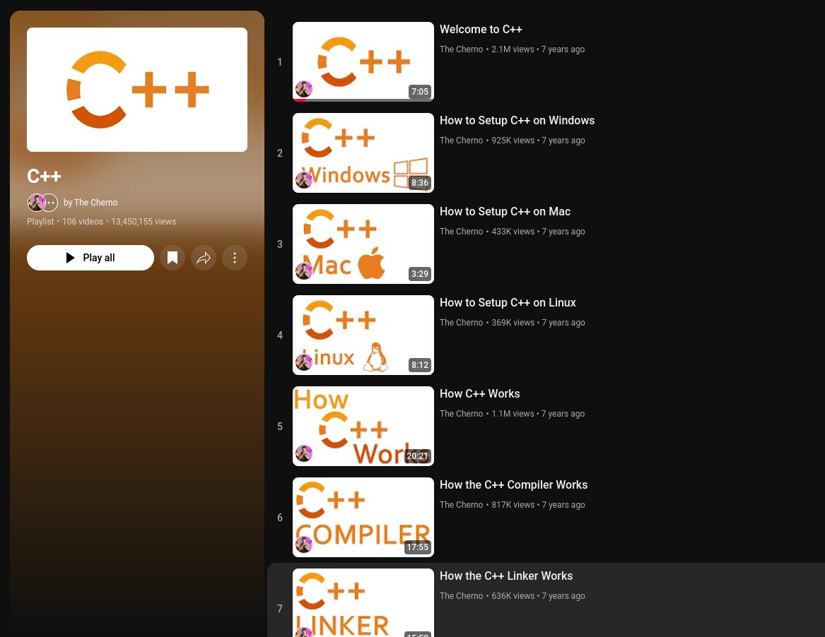 100+ video series on C++ by <a href="/TheCherno/">Yan Chernikov</a>