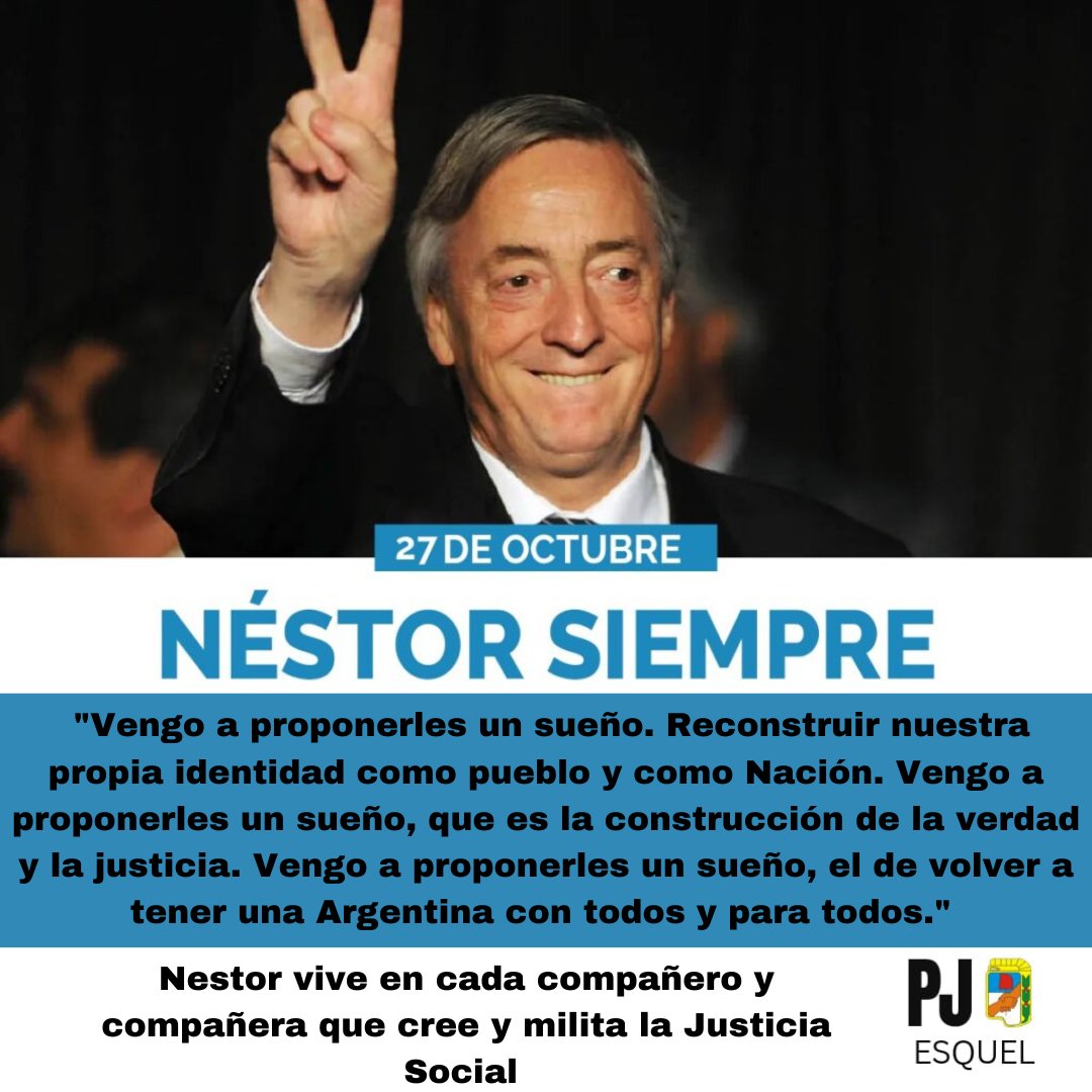 27 de octubre: a 14 años del fallecimiento de Néstor Kirchner
#NestorVive