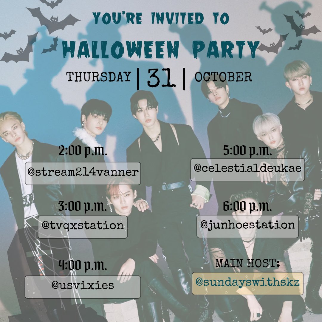 vxonstationhead's tweet photo. 👻 Halloween Streaming collaboration on @STATIONHEAD coming up this week!
Please see posters for the schedule.
@USVixies will co-host on:
🗓️ October 31 | 4 PM ET 🇺🇸
November 1 | 4 AM PHT 🇵🇭
🔗https://t.co/lNw9tKlCtV
#TrickOrStream
@vxonofficial #VXON https://t.co/jd6qprZhlP