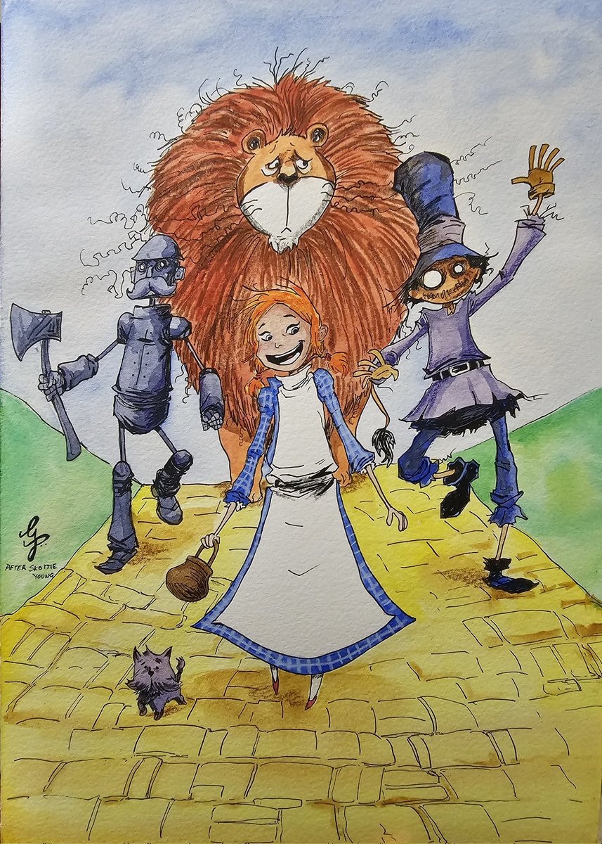 Day 27 - Road 

Dorothy and gang on the yellow brick road. Erik Shanover and Skottie young did a wonderful graphic novel adaptation of the Wizard of Oz books that this is recreated from. 

#inktober #inktober2024 #wizardofoz