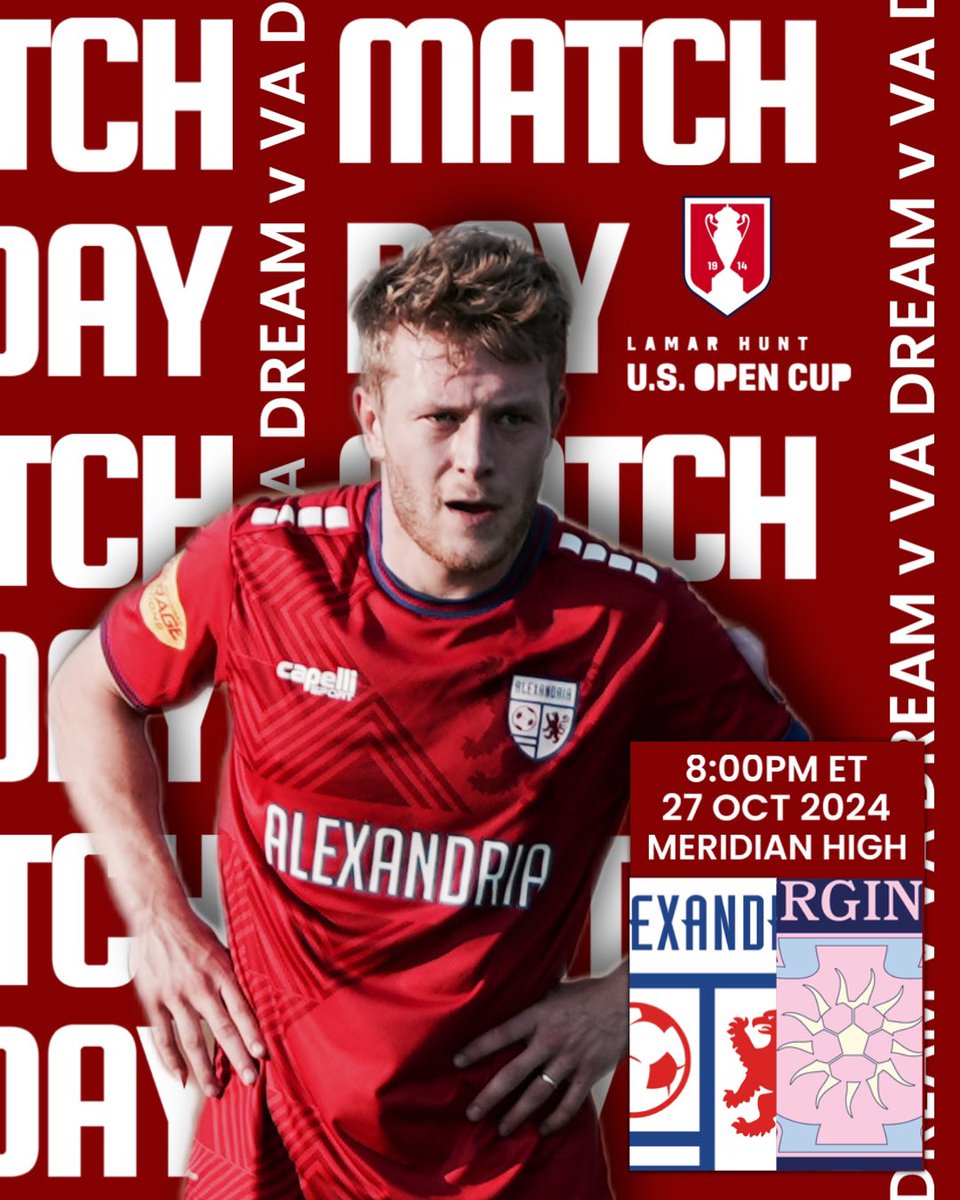ALEXANDRIA REDS PRO (@alexandria_pro) on Twitter photo OPEN CUP MATCH DAY!! Tonight we fight to advance! Come out to Meridian High School this evening to catch this top match up! Can’t make it out? Catch the live stream link in our bio! Tonight’s match broadcast from <a href="/media_dmv/">DMV Sports Media</a> | UP THE REDS!! 🔴⚪️ OPEN CUP MATCH DAY!! Tonight we fight to advance! Come out to Meridian High School this evening to catch this top match up! Can’t make it out? Catch the live stream link in our bio! Tonight’s match broadcast from <a href="/media_dmv/">DMV Sports Media</a> | UP THE REDS!! 🔴⚪️