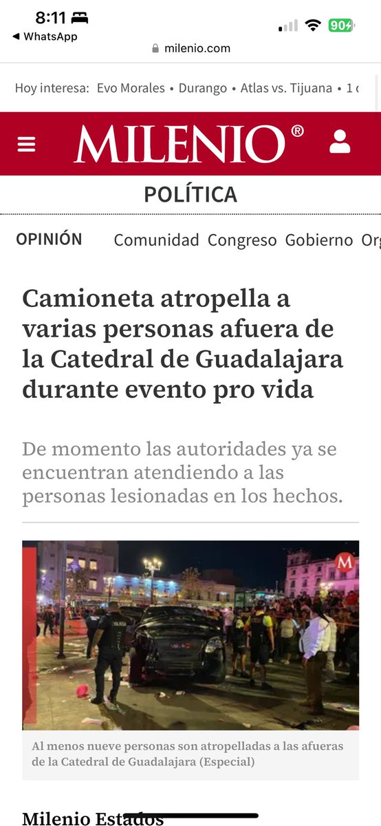 AleYaRu's tweet photo. @EnriqueAlfaroR
@VeroDelgadilloG
@FiscaliaJal
@JaliscoVial

Solicitamos respetuosamente se dé el seguimiento adecuado y se continúe con la investigación de lo que ocurrió el día sábado 26 de octubre, afuera de la Catedral Metropolitana en Guadalajara, Jalisco. Un vehículo, el cual fue robado, irrumpió de forma intempestiva en la marcha “Por la Mujer y la Vida”, causando más de 16 heridos y poniendo en peligro la vida de cientos de asistentes. Hubo un pésimo acordonamiento de la zona, lo cual provocó se vulneraran los derechos humanos de los participantes de la celebración, tales como el derecho constitucional a la manifestación pacífica, el derecho a vivir de todos los ciudadanos presentes, el derecho a la movilidad y otros más. 

Exigimos se integre correctamente el expediente y se castigue al responsable. Sobre todo, porque se dice que adentro del vehículo había un niño, quien al parecer es integrante de la familia a la que le robaron el vehículo. Un niño inocente pudo haber sido arrancado de su familia. 

Contrario a lo que algunos medios dicen, los miembros de la marcha no pretendían agredir al detenido, sino unos comerciantes que querían lincharlo. A pesar del susto y el enojo, los organizadores de la marcha, Jaime Cedillo del Frente Nacional por la Familia y varios participantes más, lo rescataron y lo escoltaron hasta el lugar donde llegó la policía, para entregarlo sano y salvo. 

Queremos externar nuestra solidaridad con los organizadores y las familias de la marcha, tanto a los que sufrieron daños físicos como psicológicos. No están solos. 

Si el incidente no hubiera ocurrido, Guadalajara habría tenido una gran celebración. Gracias Jaime y Elena por tanto esmero. No dejemos de ver los esfuerzos y lo importante qué es celebrar a las mujeres y a la vida. 

#CatedralDeGuadalajara
#EstadoDeDerecho