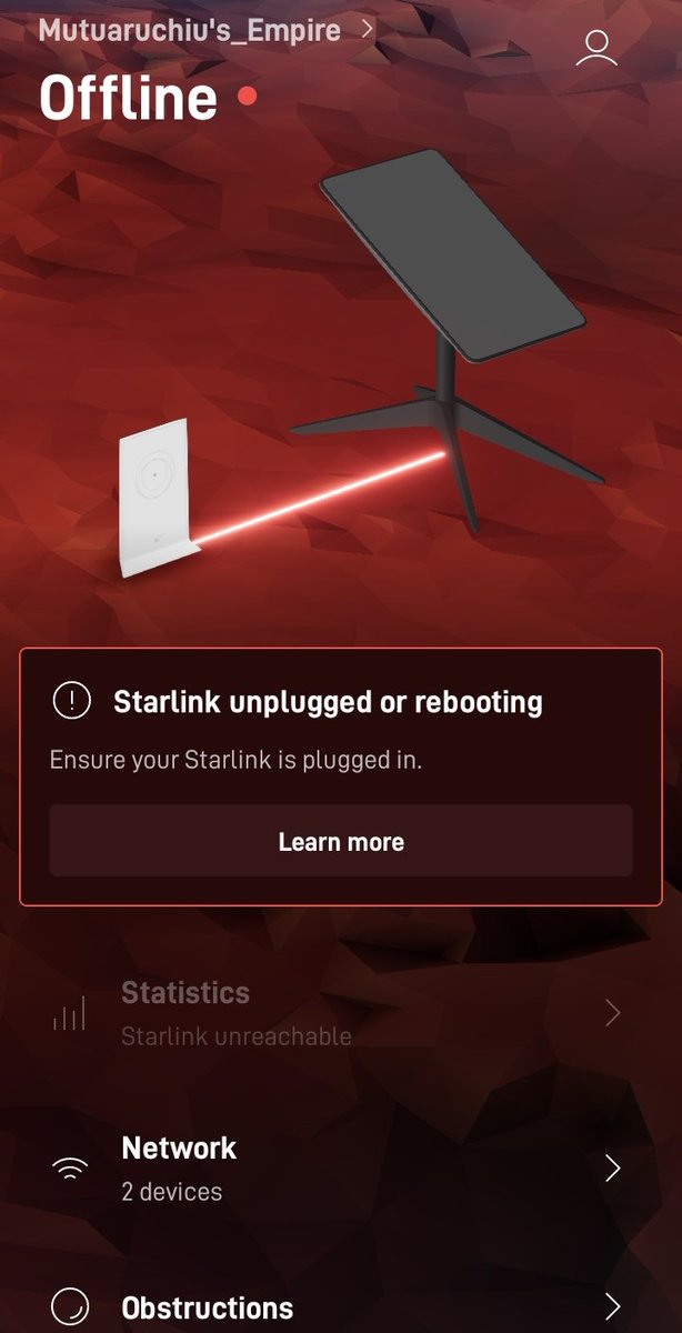 MutuaPattoh's tweet photo. @Starlink it's been 4 days now since my Starlink went suddenly offline, is there an outage in my area or is it an isolated case? https://t.co/K3g8SLBipH