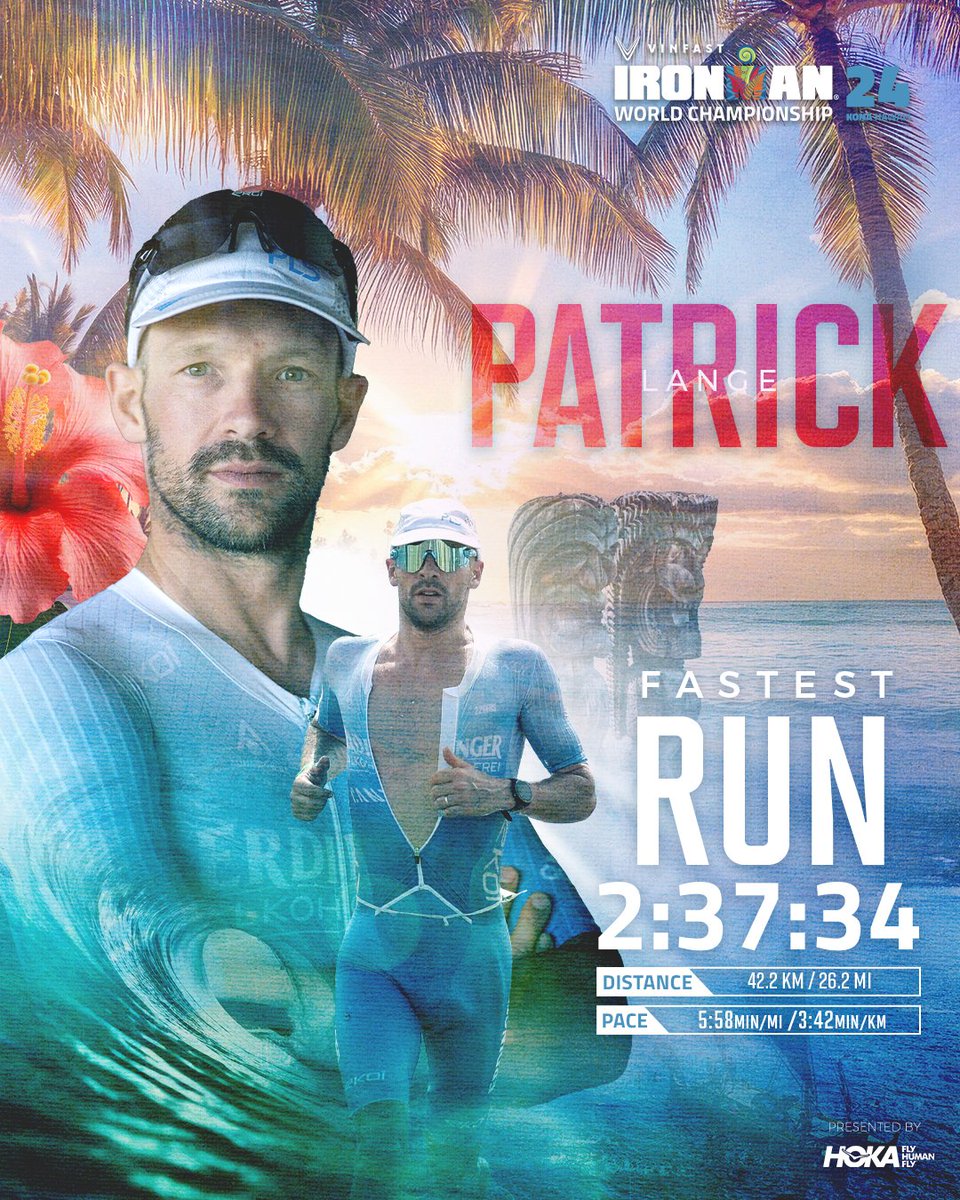 IRONMANtri's tweet image. No surprises here 😮‍💨

Patrick Lange🇩🇪 clocked the fastest run of the day to claim the VinFast IRONMAN World Championship, Kona🌺

👑 VinFast #IMWC, Kona - Men
📺 Watch the Replay | proseries.ironman.com, YouTube, Outside TV, DAZN, ZDF, L‘Equipe, beIN Sports, iQIYI &amp;amp; more