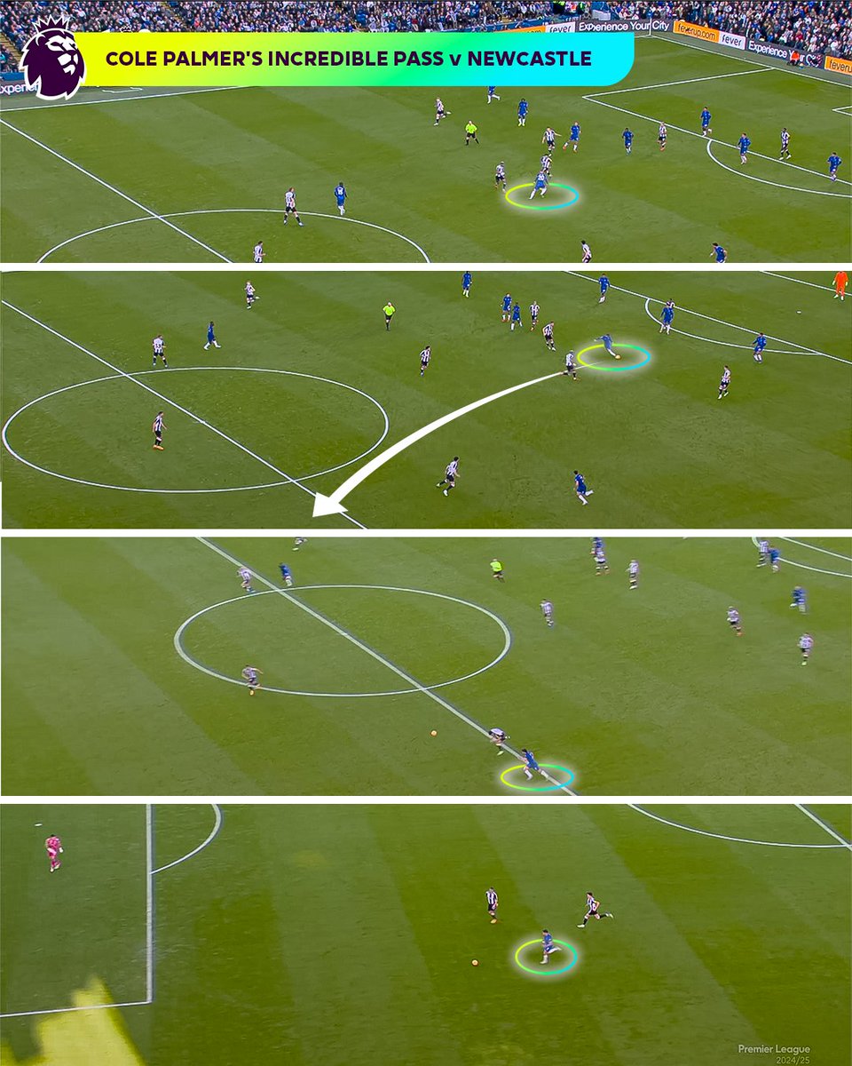 Absolutely incredible from Cole Palmer 💫

He set Pedro Neto free to assist Chelsea's opener with a perfect through ball from deep inside his own half 😮‍💨