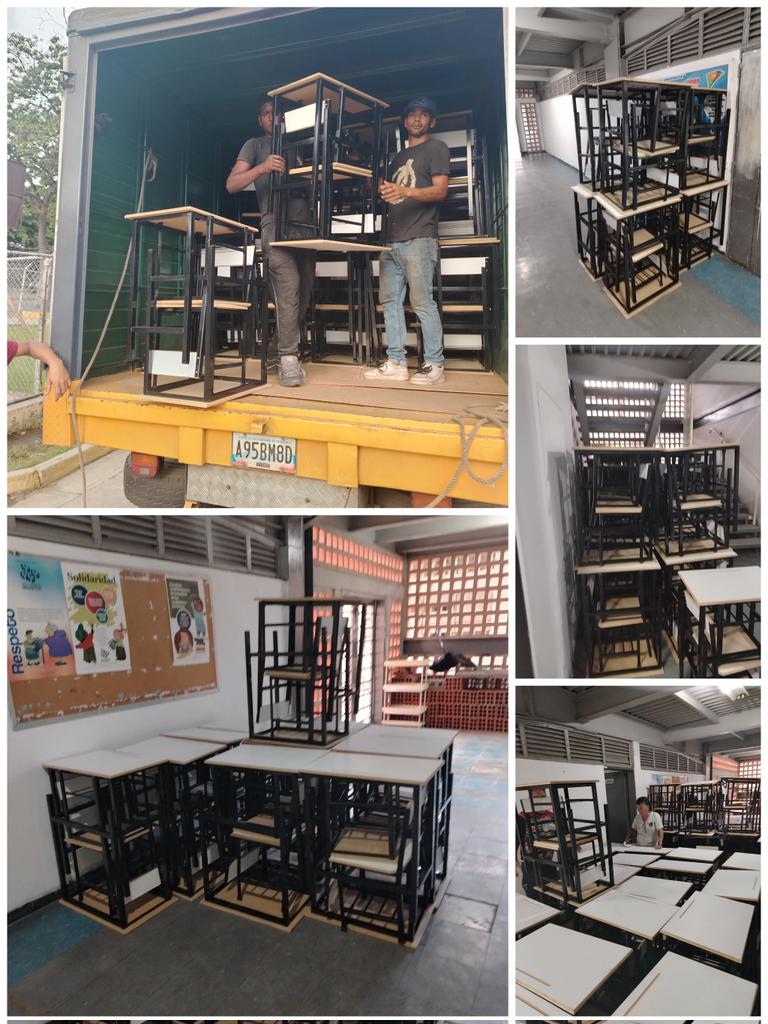 Dotación de mesas sillas al liceo Simón Bolívar antimano