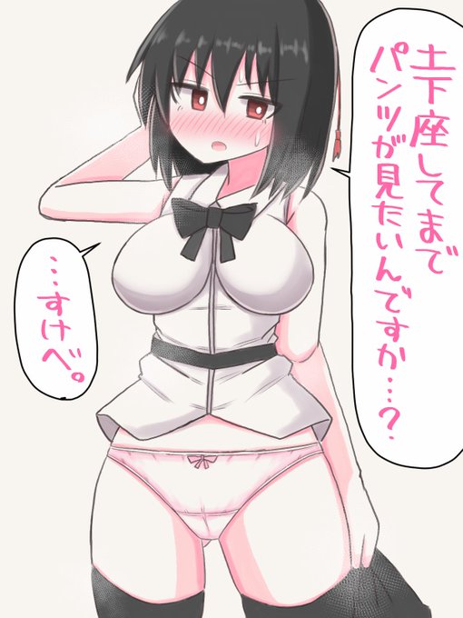 土下座したらおぱんつ見せてくれる射命丸
#東方project 