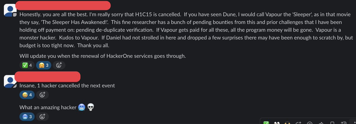 Got one of the best compliments from a program team—might have to frame it! 🥶 It seems when the stars align, bugs come looking for me instead of the other way around. 
#bugbounty