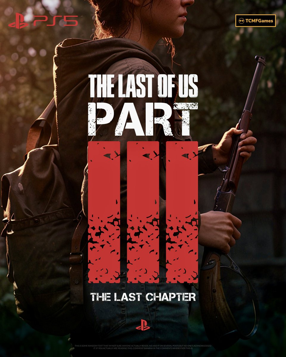 TCMF2's tweet photo. Last of Us Part 3 

Naughty Dog’s next game after their New IP

- PS5 | PS5Themes | Playstation https://t.co/otX6vnu96p