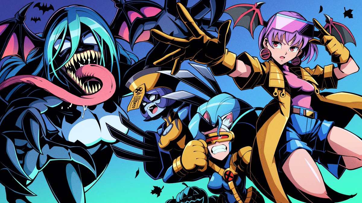 petyankomanju's tweet image. X-STALKERS🎃
#Darkstalkers #xmen #格ゲーキャラ描こうぜ